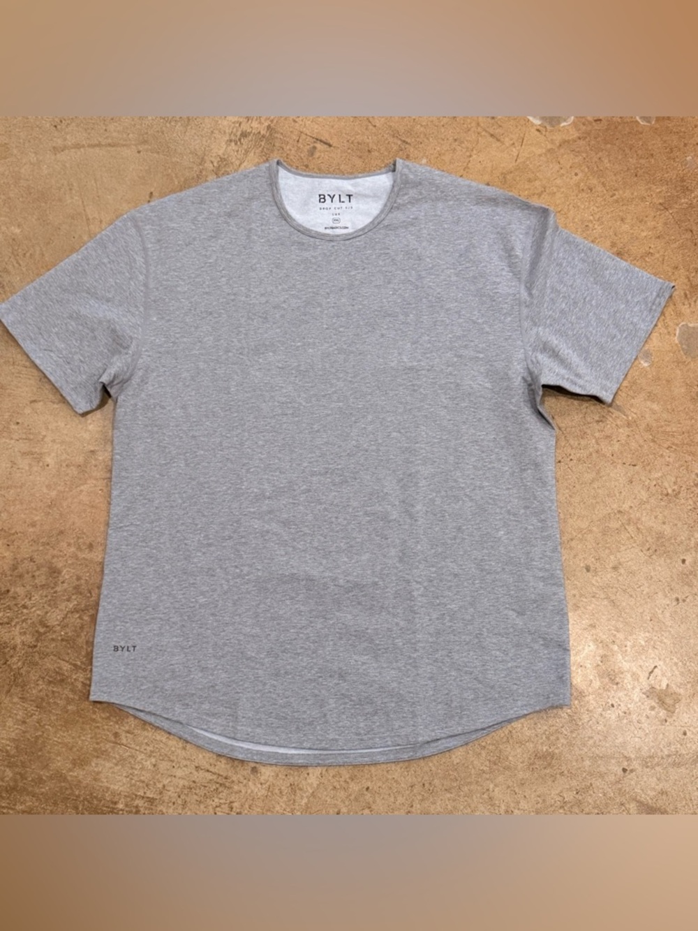 BYLT Drop Cut S/S T Shirt Gray Blend Crew Neck Short Sleeve Mens XXL NWOT
